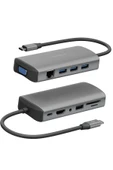 AluHub Max 100W Type-C PD Şarj Destekli 11in1 4K Hub Dönüştürücü - Koyu Gri thumbnail 2