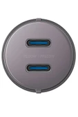AluDrive D60 66W 2 Adet 33W Type-C Çıkışlı Alüminyum Araç İçi Şarj Aleti - Koyu Gri thumbnail 4