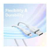 Ultra Hızlı 1.2mt 2.4A Iphone Şarj Kablosu Iphone 11 12 13 14 Pro Max Şarj Kablo, Akım ve Isı Korumalı thumbnail 5