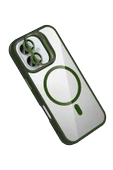 Apple iPhone 16 Plus Remim Lensli Magsafe Standlı Kapak - Koyu Yeşil thumbnail 2