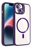 Apple iPhone 13 Remim Lensli Magsafe Standlı Kapak - Derin Mor thumbnail 4