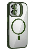 Apple iPhone 16 Plus Remim Lensli Magsafe Standlı Kapak - Koyu Yeşil thumbnail 1