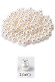 LitaeTrend 250 gram 12mm Krem Renk Plastik İnci Boncuk Çanta ve Takı Yapım Boncuğu (~200 adet) thumbnail 2
