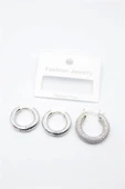 LitaeTrend 3'lü Halka Küpe - Gümüş thumbnail 1