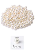 LitaeTrend 250 gram 6mm Krem Renk Plastik İnci Boncuk Çanta ve Takı Yapım Boncuğu (~1.875 adet) thumbnail 2