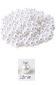 LitaeTrend 1.000 gram (1 kg.) 12mm Beyaz Renk Plastik İnci Boncuk Çanta ve Takı Yapım Boncuğu (~800 adet) thumbnail 2