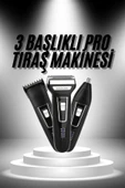 CEYLAN ADAM 3'lü Set Saç Sakal Kesme Traş Makinesi Burun Kılı Alma Tıraş Makinesi thumbnail 1
