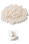 LitaeTrend 1.000 gram (1 kg.) 20mm Krem Renk Plastik İnci Boncuk Çanta ve Takı Yapım Boncuğu (~200 adet) thumbnail 2