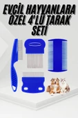 CEYLAN ADAM 4'lü Bit Pire Tarağı Set Kedi Köpek Evcil Hayvan Tüy Toplayıcı Mavi thumbnail 1