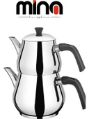 MİNA Damla Mini Paslanmaz Çelik Çaydanlık Takımı 0.60L 1.00L thumbnail 3