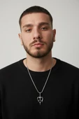 Erkek Poseidon Mızrağı Çelik Kolye thumbnail 2