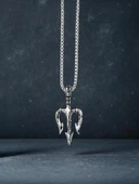 Erkek Poseidon Mızrağı Çelik Kolye thumbnail 1