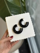 LitaeTrend Halka Küpe - Siyah thumbnail 2