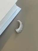 LitaeTrend Taşlı Kıkırdak Küpe - Gümüş thumbnail 1