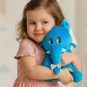 Kahverengi Fil Peluş Oyuncak 20×17 cm – Çocuk Odası Dekoru, Sevimli Bebek Hediyesi, Yumuşak Peluş Figür thumbnail 2