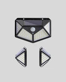 CEYLAN ADAM 100 LED Solar Lamba Hareket Algılamalı Bahçe Duvar Dış Mekan Aydınlatma thumbnail 5