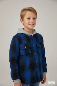 GALA kapuşonlu  ekoseli oduncu çocuk gömleği thumbnail 3