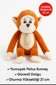 Kahverengi Maymun Peluş Oyuncak – Uzun Kollu Yumuşak Peluş – Oturma Yüksekliği 21 cm thumbnail 4