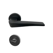 Hira Yasmin Alüminyum Yuvarlak Rozetli Kapı Kolu Mat Siyah Wc thumbnail 1