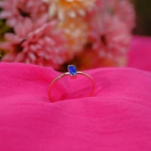 Gümüş Tektaş Yüzük- Safir Tektaş Yüzük thumbnail 1