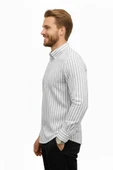 DeepSEA Erkek Çizgili Gofre Kumaş Dar Kesim Gömlek – Şık, Modern ve Rahat Gömlek 2501317 thumbnail 6