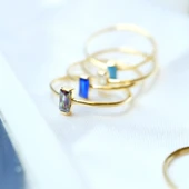 Gümüş Tektaş Yüzük- Safir Tektaş Yüzük thumbnail 7