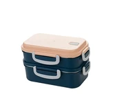 beslenme kabı çelik sefer tası - yemek termosu saklama kabı 2 katlı 400+450=850ml. thumbnail 2