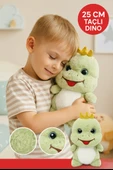 25 CM Taçlı Dino Peluş Oyuncak – Sevimli Yeşil Dinozor | Çocuk Hediyesi & Oyun Arkadaş thumbnail 1