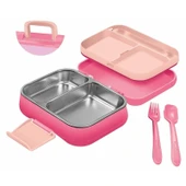 beslenme kabı çelik sefer tası - yemek termosu saklama kabı 1030ml.2 bölmeli kulplu thumbnail 1