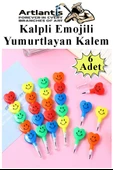 Kalpli Emoji Yumurtlayan Kurşun Kalem 6 Adet Eğlenceli Hediyelik Kurşun Kalem Gülen Yüzlü Kurşun Kalem Karne Hediyesi thumbnail 1