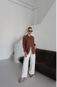 Tek cepli müslin gömlek kahve pt thumbnail 7