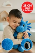 Mavi Ejderha Peluş Oyuncak – Yumuşak Dolgulu Sevimli Peluş Ejderha 28 cm Çocuk Oyuncak thumbnail 2