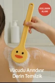 Emoji Baskılı Uzun Saplı Kese Fırçası – Sırt Banyo Temizleme ve Peeling Masaj Fırçası thumbnail 3