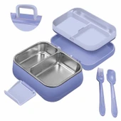 beslenme kabı çelik sefer tası - yemek termosu saklama kabı 1030ml.2 bölmeli kulplu thumbnail 1