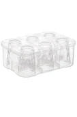 Su Bardağı Taşıma Kutusu Büyük  Şeffaf - 6 Bardak Kapasiteli Piknik Kutusu thumbnail 1