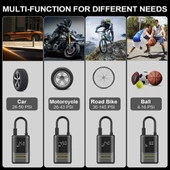 Kablosuz Oto Araç Mini 4000mAh 150 PSI Işıklı Oto Hava Kompresörü thumbnail 4