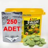 250 Adet Tropical 3-Algae Tablets A Kovadan Bölme Tablet Balık Ye thumbnail 2