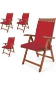 mer-tim ezberbozan ev tekstili Mer-tim Bahçe Balkon Salon Kırmızı Sandalye Minderi (ARKALIKLI) 4 Lü thumbnail 1