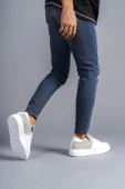 Slw155 Warrior Bağcıklı Ve Fermuarlı Cilt Süet Erkek Günlük Csbt - Beyaz/gri Erkek Sneaker Ayakkabı thumbnail 3