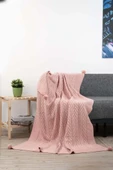 Leyla Triko Örgülü Tv Battaniyesi-4 Ponponlu 130 X 170 Cm thumbnail 1