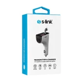 S-link SL-BT245 Bluetooth Kulaklık ve TF+USB Fm Transmitter 5V 3.1A, 5V 1A thumbnail 3
