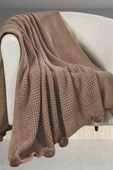 Selanik 10 Ponponlu Triko Örgülü Tv Battaniyesi 130 X 170 Cm thumbnail 10