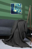 Derya Triko Örgülü Tv Battaniyesi 4 Ponponlu 130 X 170 Cm thumbnail 9