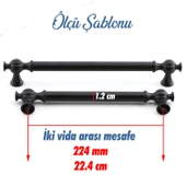 Mobilya Mutfak Çekmece Metal Kulp Dolap Dolabı Kapak Kulpları Kulbu Kulpu 224 mm 22.4 cm Siyah thumbnail 3
