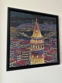 İstanbul Galata Manzaralı Orijinal Tablo Çerçeveli thumbnail 2