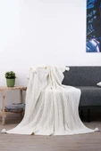 Leyla Triko Örgülü Tv Battaniyesi-4 Ponponlu 130 X 170 Cm thumbnail 9