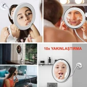 360° Döner Esnek Makyaj Aynası – 10X Büyüteçli, Güçlü Vantuzlu Detay Görüntüleme Çok Açılı Makyaj & Cilt Bakım Aynası (5332) thumbnail 3
