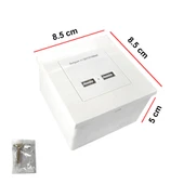 USB Priz duvar tipi kasalı usb priz sıva üstü 5v 2A Çift usb'li priz thumbnail 5
