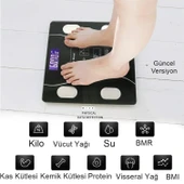 Yağ Ölçer Fonksiyonlu Dijital Baskül Elektronik Tartı Akıllı Bluetooth Lcd Dijital Ekran Ev Vücut (5332) thumbnail 3