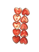 Kokusuz Kırmızı Renkli Kalpli Mum Eğlence Kutlama Parti Mumu (10 Adet) thumbnail 6